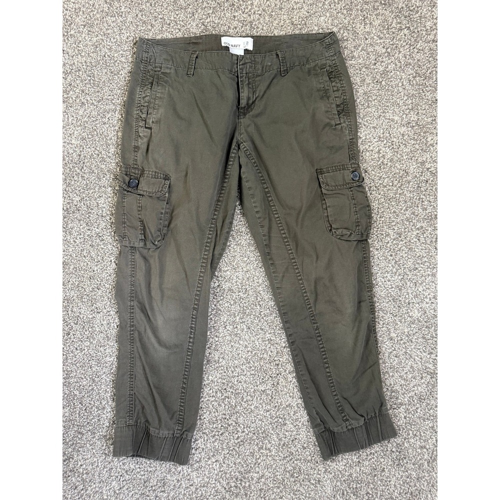 Old Navy Cargo Pants Womens Size 2 Olive Green Jogger Utility Gorpcore‎ Hiking